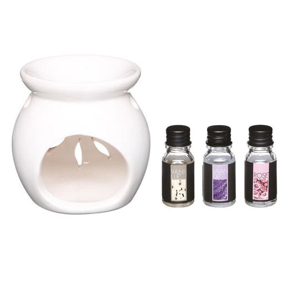 Kit 3 Fragrances With Floral Style Burner 10Ml