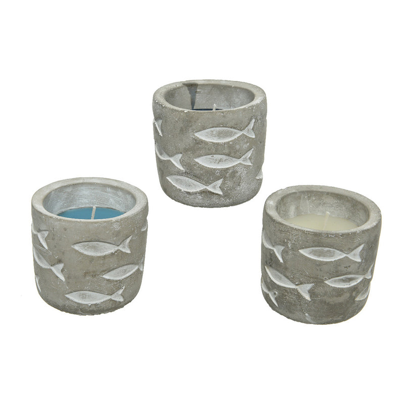 Citronella Candle With Cement Container 70G Ø7X7.5Cm Assorted Colors