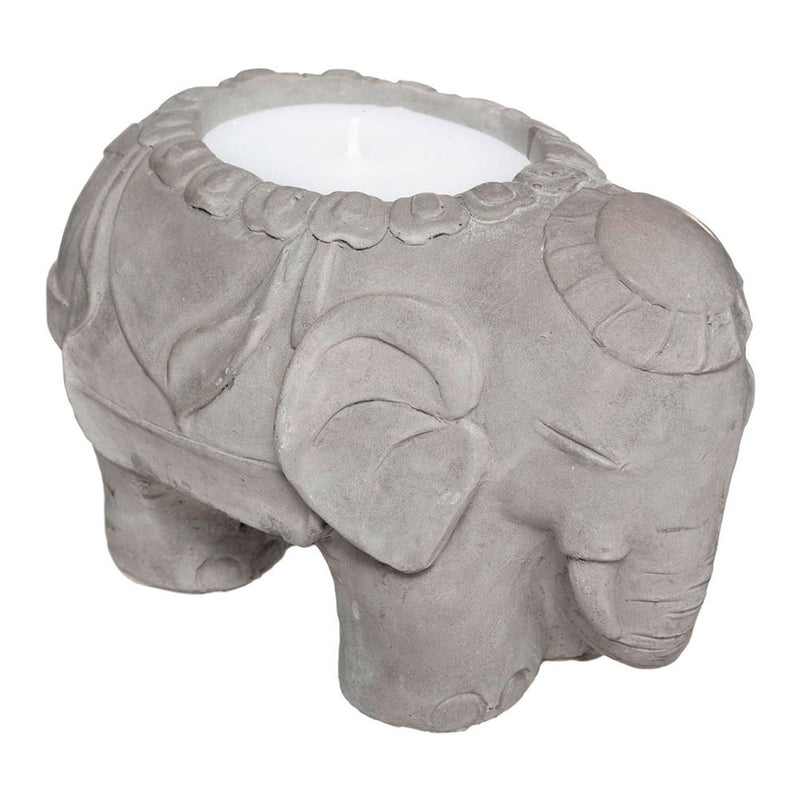 Vela Decorativa Con Citronella, Recipiente De Cemento, Modelo Elefante 180G 10X16,5X11Cm