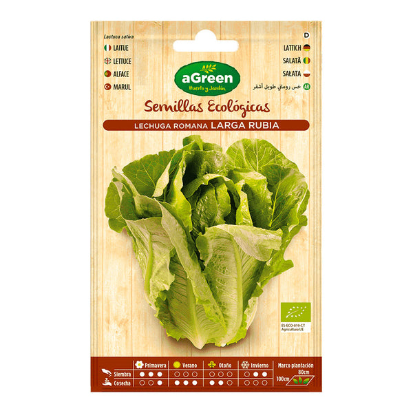 Agreen Long Roman Lettuce Organic Seeds Envelope