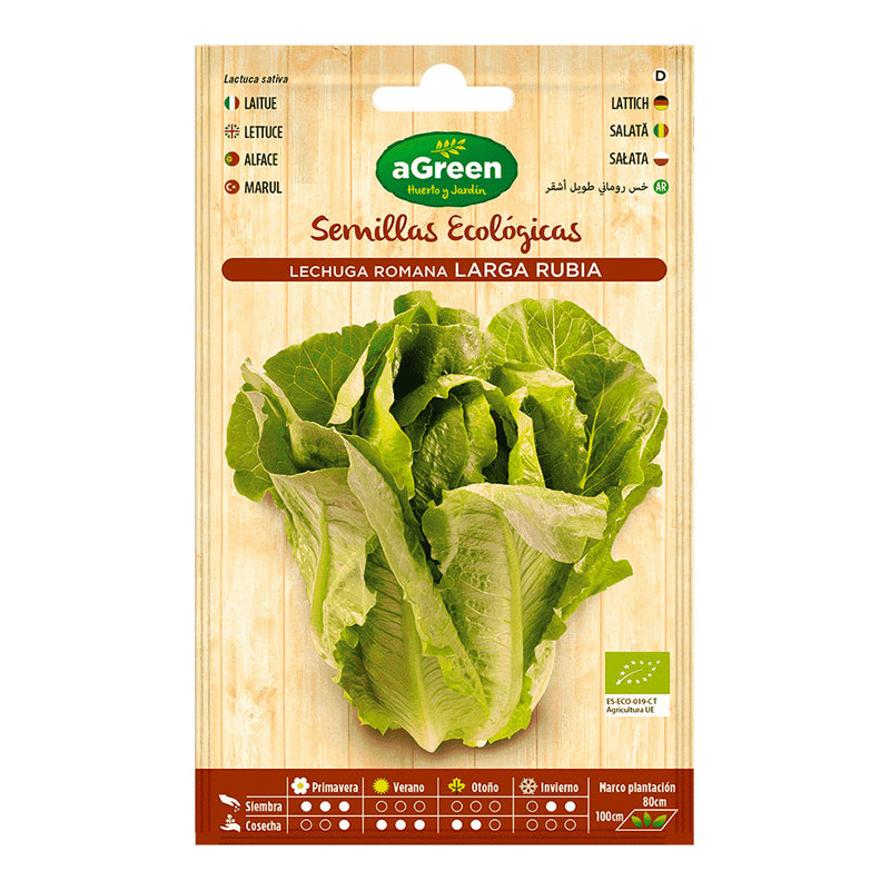 Agreen Long Roman Lettuce Organic Seeds Envelope