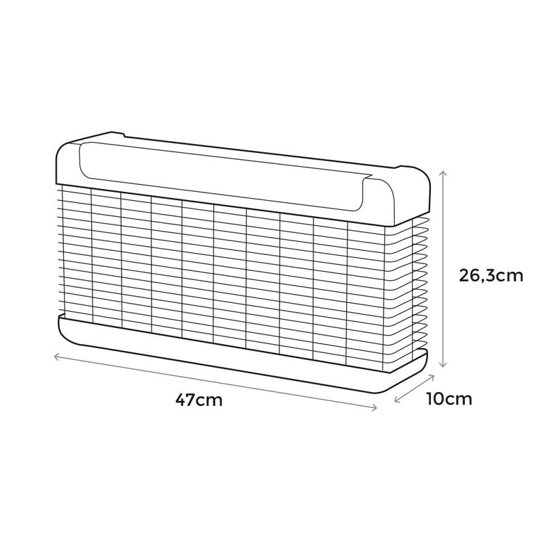 Professional Electronic Insect Killer With 11W Led 75M² 47X10X26.3Cm Black Color Edm