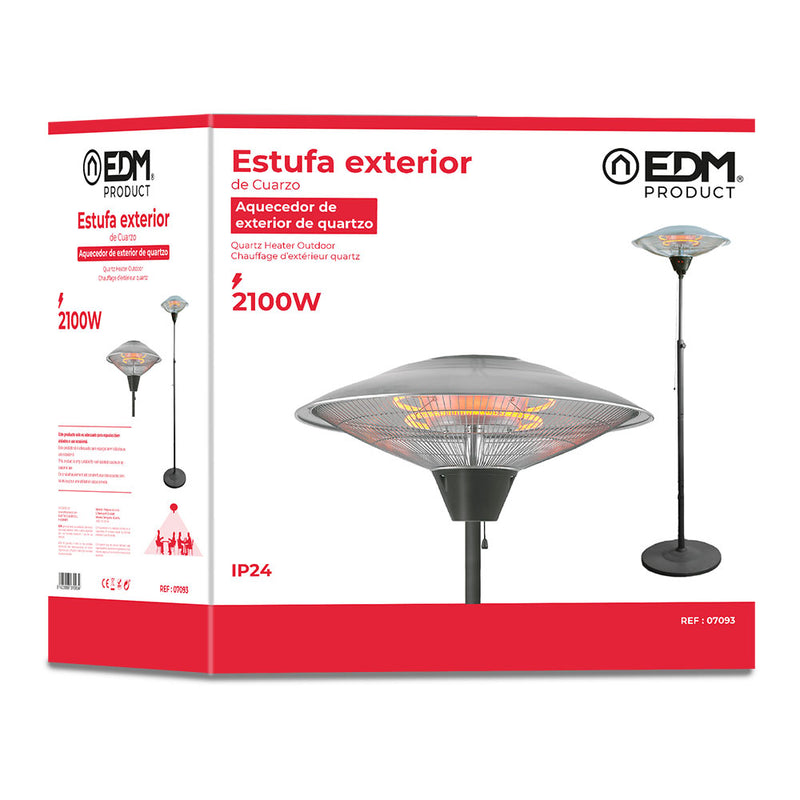 Estufa De Cuarzo De Exterior Con Pie 2100W - Edm