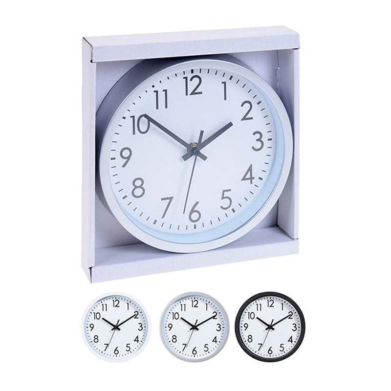 Reloj De Pared Redondo Colores Surtidos Con Fondo Blanco Ø20X3,8Cm