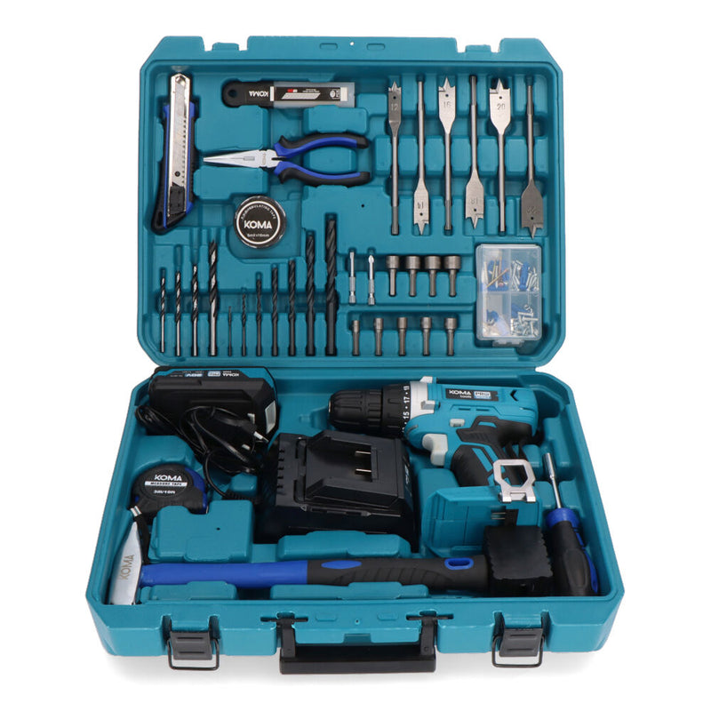 Kit Case Drill Screwdriver With 70 Accessories 20V With Battery And Charger Koma Tools