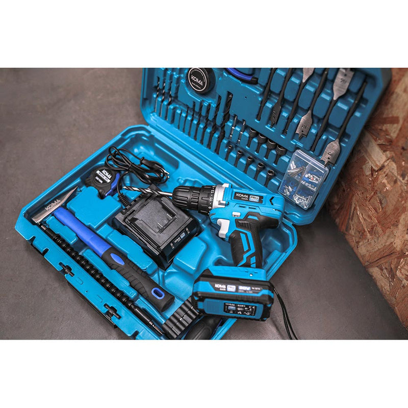 Kit Case Drill Screwdriver With 70 Accessories 20V With Battery And Charger Koma Tools