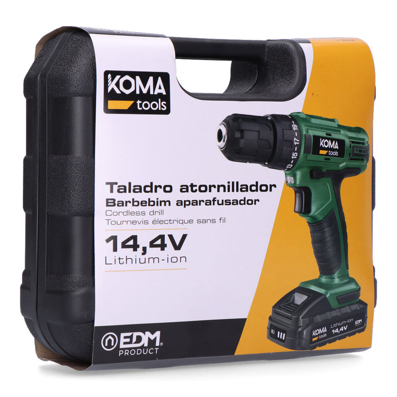 Maletin Con Taladro Atornillador A Bateria 14,4 1,500Mah Koma Tools