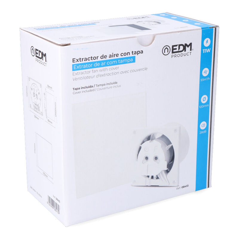 Extractor De Aire Con Tapa Blanca 11W  Ø10Cm Edm