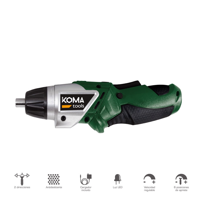 Reversible Cordless Screwdriver 3.6V Lithium 1300Mah 17.5X14.8Cm Koma Tools