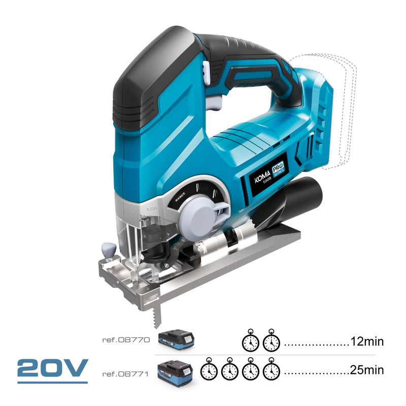 20V Jigsaw (Without Battery or Charger) 23x21.5cm Koma Tools