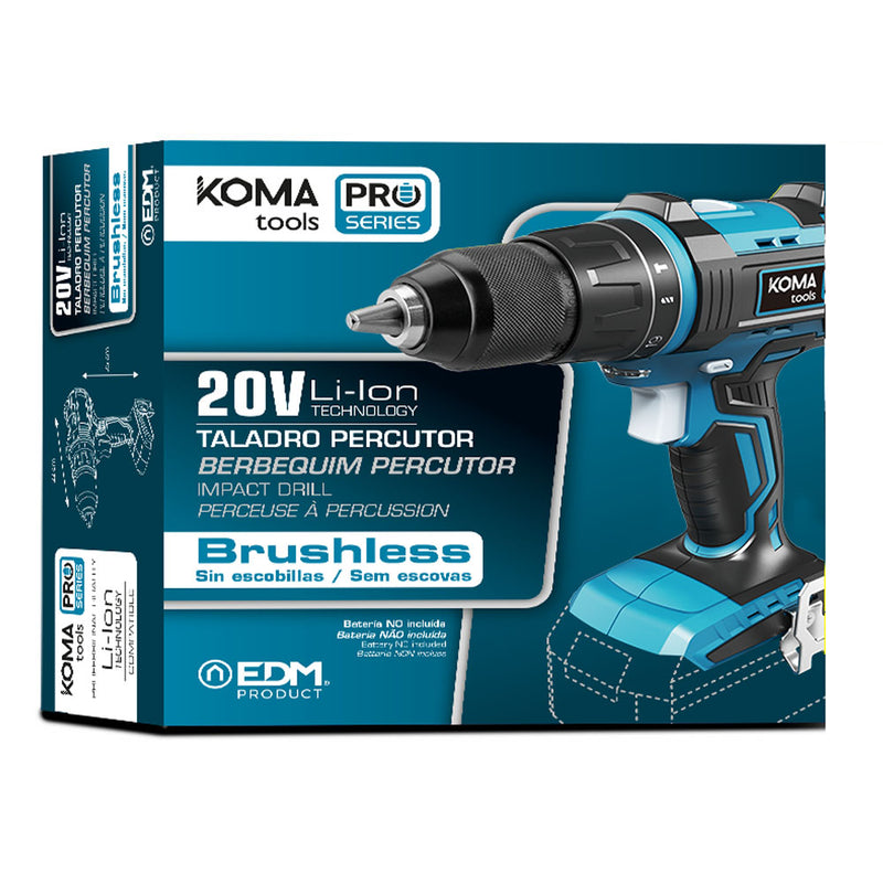 20V Brushless Hammer Drill/Screwdriver (Without Battery or Charger) Chuck Ø13Mm 22X25Cm Koma Tools