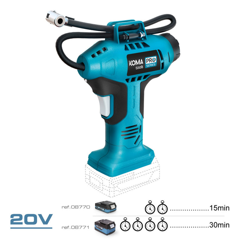 20V Air Compressor (Without Battery or Charger) 7.5x22x25.5cm Koma Tools