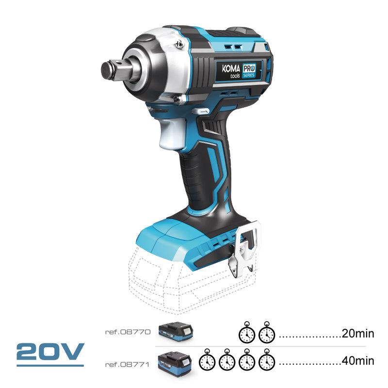 Llave De Impacto 20V Brushless (Sin Batería Ni Cargador) 16X23,5Cm Koma Tools