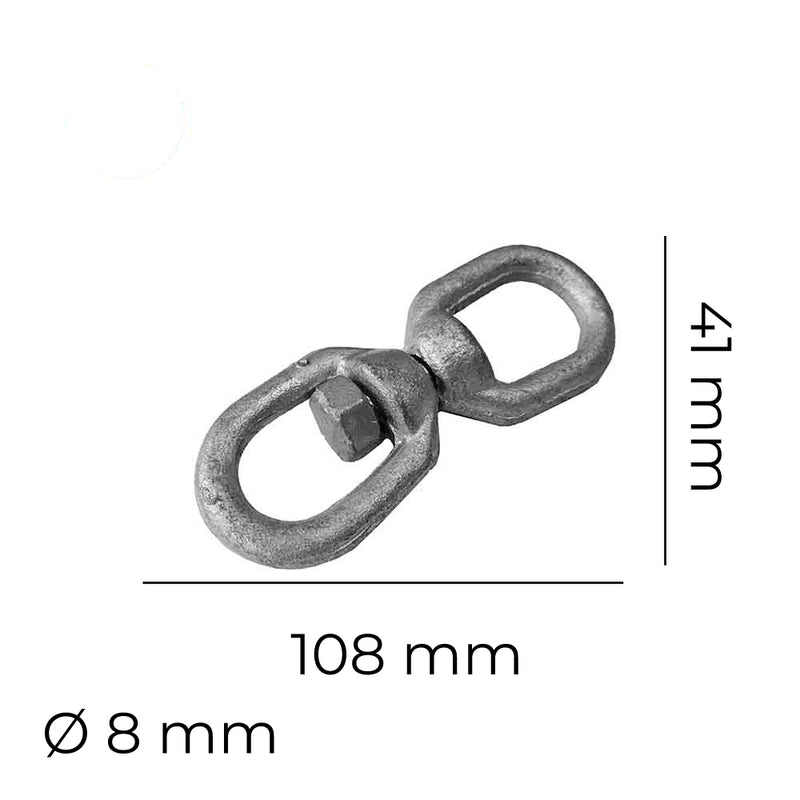 Zinc Plated Swivel Snap Hook 8mm