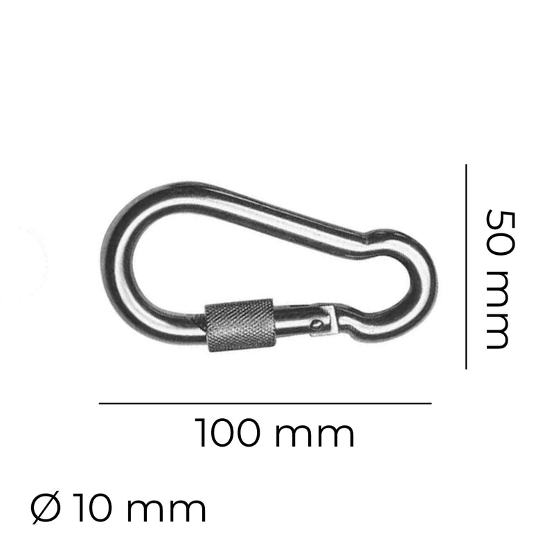 Zinc Plated Firefighter Carabiner With Safety Ø10mm X 10cm