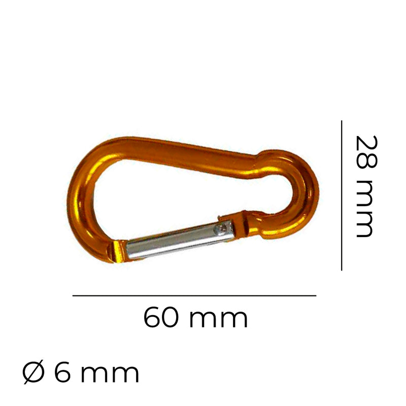 Aluminum Carabiner Ø6mm X 6cm Assorted Colors