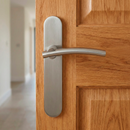 Manilla modelo '2035' de acero inoxidable para puertas con placa ovalada