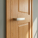 Vanguardista manilla modelo Eros '1045' con roseta rectangular acabado níquel satinado para puertas