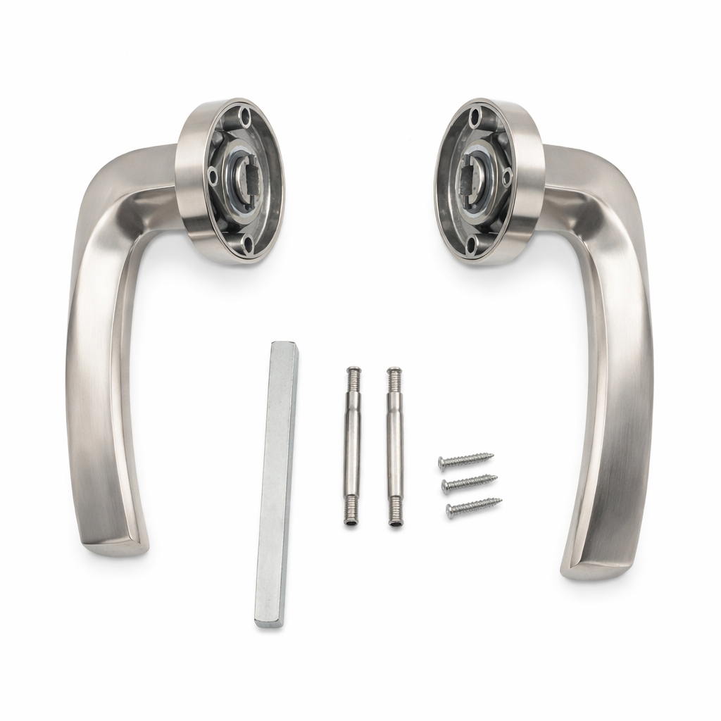 Manilla Tique para puerta con roseta redonda de aluminio
