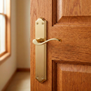 Handle model '1101' with oval plate satin gold finish for doors 