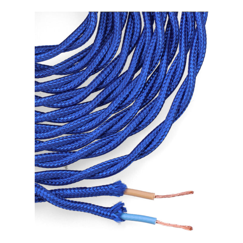 Braided Textile Cable 2x0.75mm C-75 Silk Blue 5m