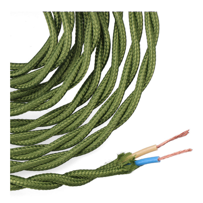 Cable Textil Trenzado 2X0,75Mm C-18 Verde Seda 5M