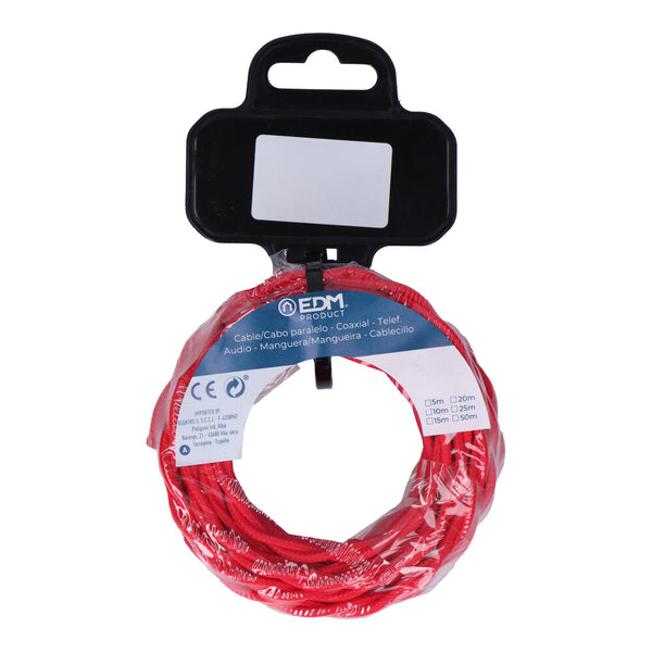 Cable Textil Trenzado 2X0,75Mm C-62 Rojo 5M