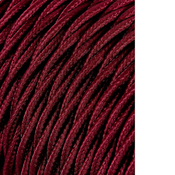 Braided Textile Cable 2x0.75mm C-08 Burgundy Silk 25m