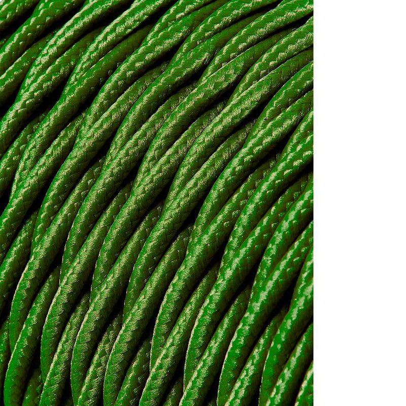 Cable Textil Trenzado 2X0,75Mm C-18 Verde Seda 25M