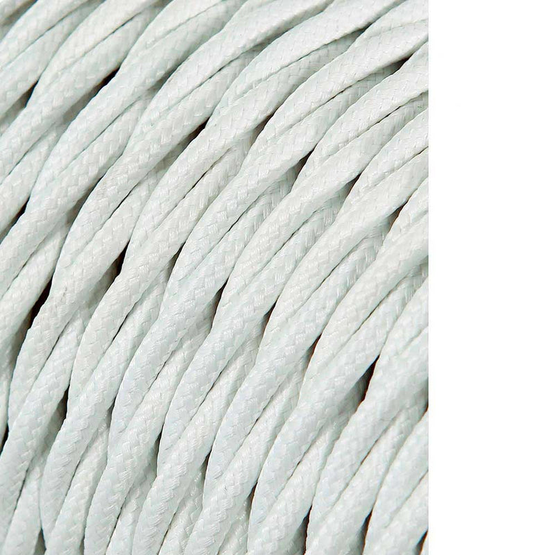 Cable Textil Trenzado 2X0,75Mm C-01 Aluminio Blanco Seda 25M