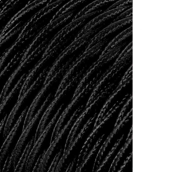 Cable Textil Trenzado 2X0,75Mm C-41 Negro Seda 25M