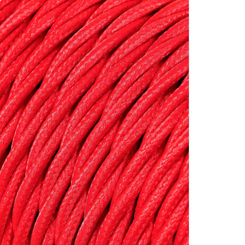 Braided Textile Cable 2x0.75mm C-62 Red 25m