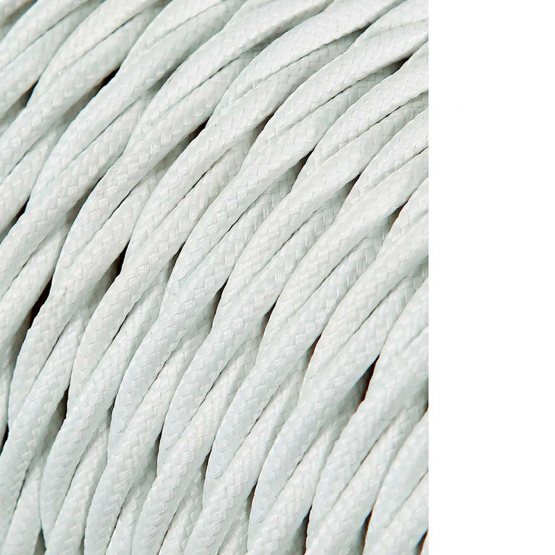 Braided Textile Cable 2X0.75Mm White 25M