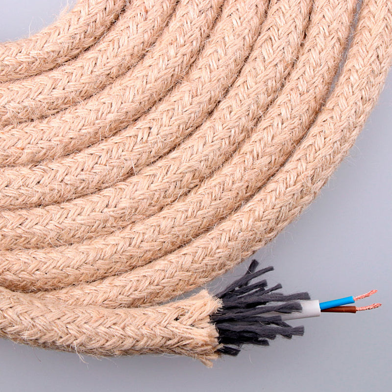 Round Jute Rope Cable 2X0,75Mm 20M Euro/M