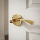 Manilla OLA de aluminio modelo '130' con Roseta Redonda acabado dorado brillo