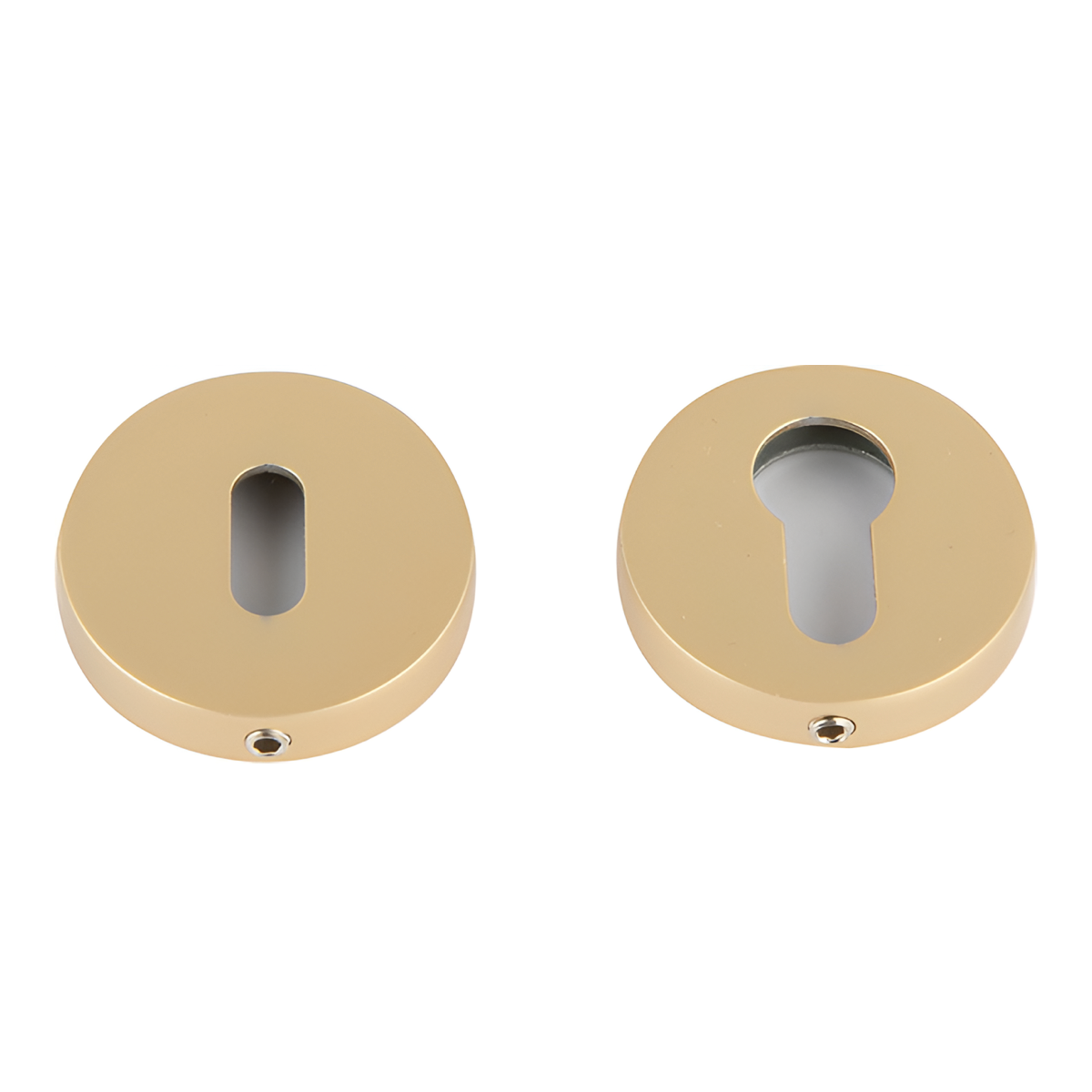 Bocallave de roseta redonda oval y pera de zamak latonado mate ø52 mm para puertas