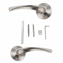 Manilla Ola modelo '130' de aluminio con Roseta Redonda para puertas