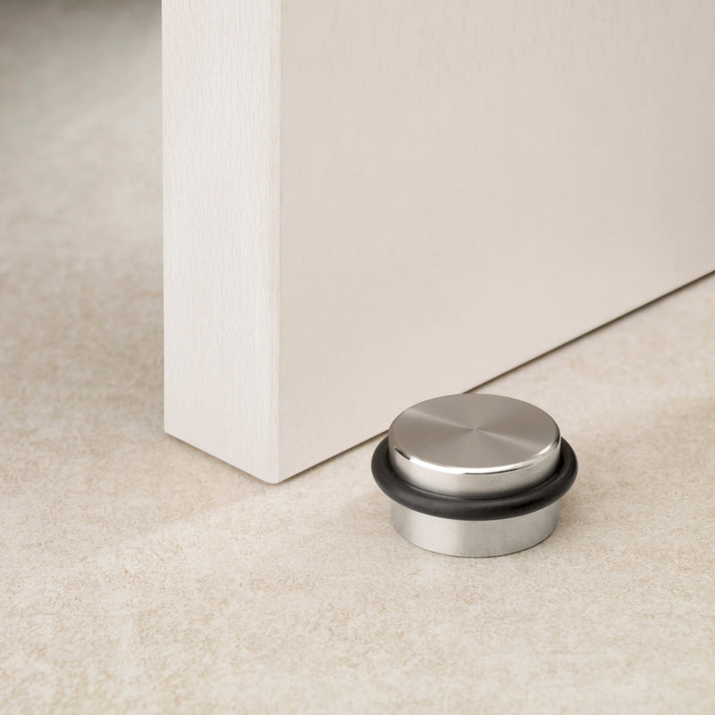 8 round door stops with extra strong adhesive made of stainless steel