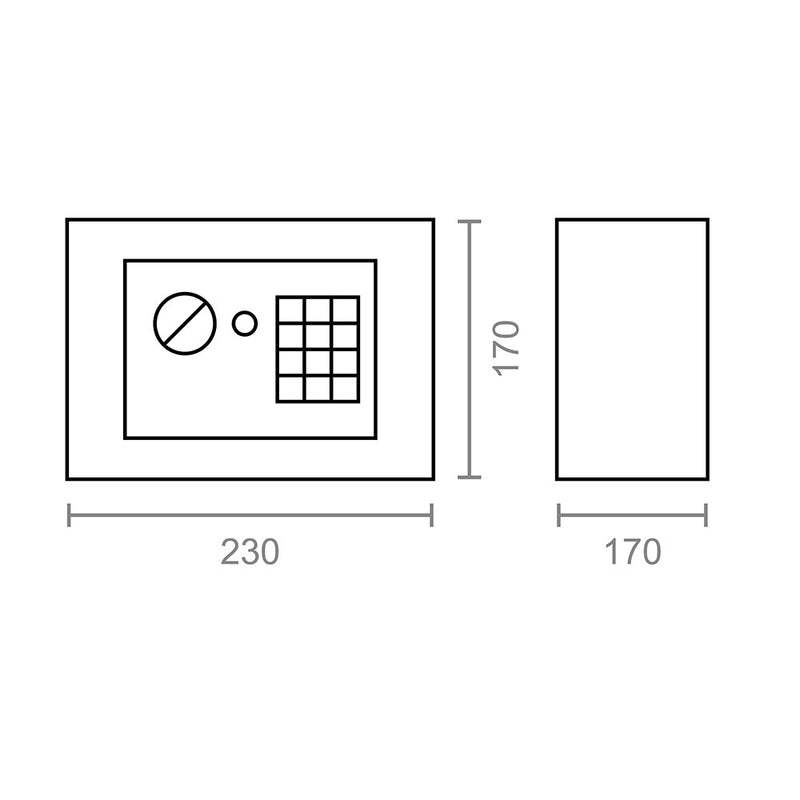 Caja Fuerte Electronica/Llave 23X17X17Cm Cfc3 Ne 13385 Micel