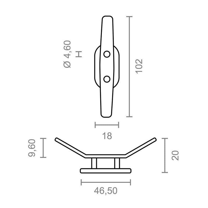 Blister of 2 Awning Cleat Pulleys Tld15 102Mm 92572 Micel