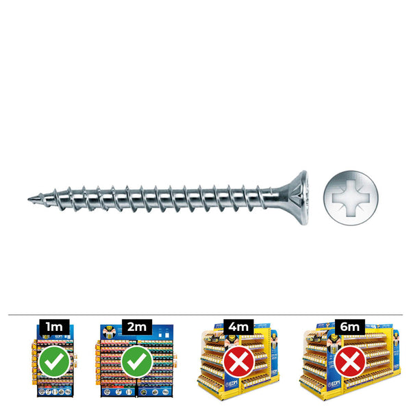 Box of 100 Avell Wood Screws, Pz Din/Ref Vlox 4.5X70 Zinc + Lubricant