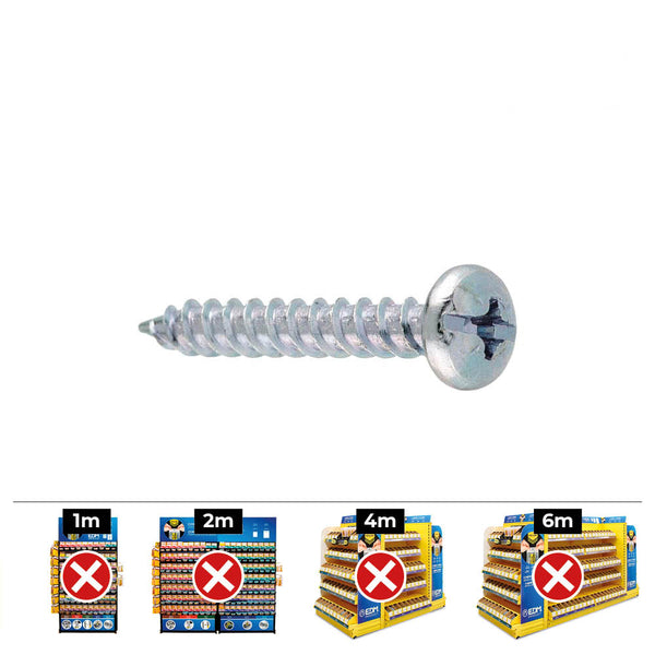 Box 100 Units, Tornigrap Screw Pz N°35 Din/Ref Tg 4, 8X25Mm Zinc Plated