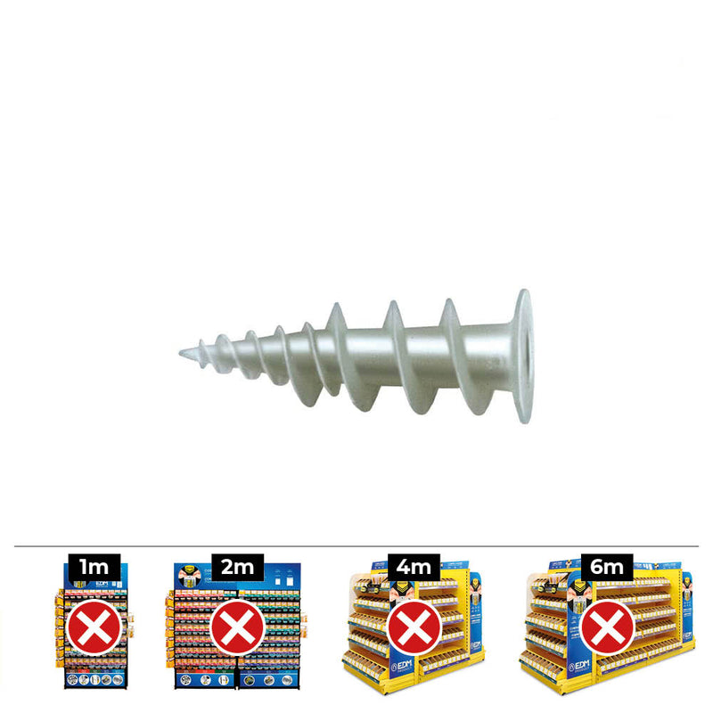 Box 50 Units, Nylon Plug + Screw Ø3-4, 5X40Mm Gkd Celo