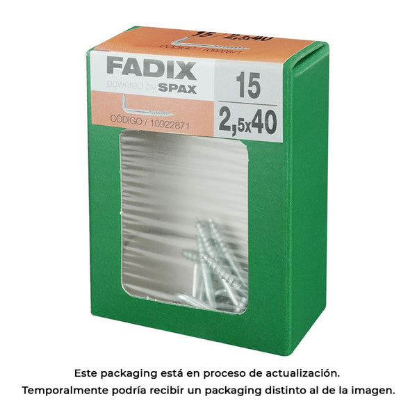 Box M 15 Units, Zinc Threaded Hook 2.5x40mm Fadix