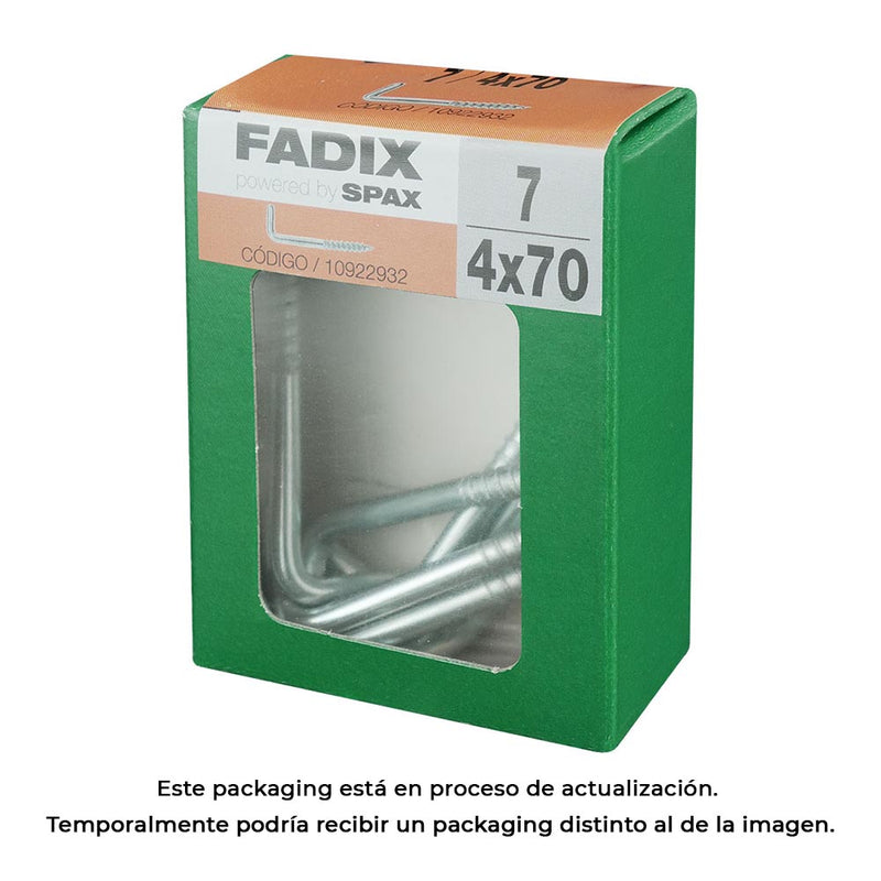 Box M 7 Units, Threaded Hook Zinc 4.0x70mm Fadix