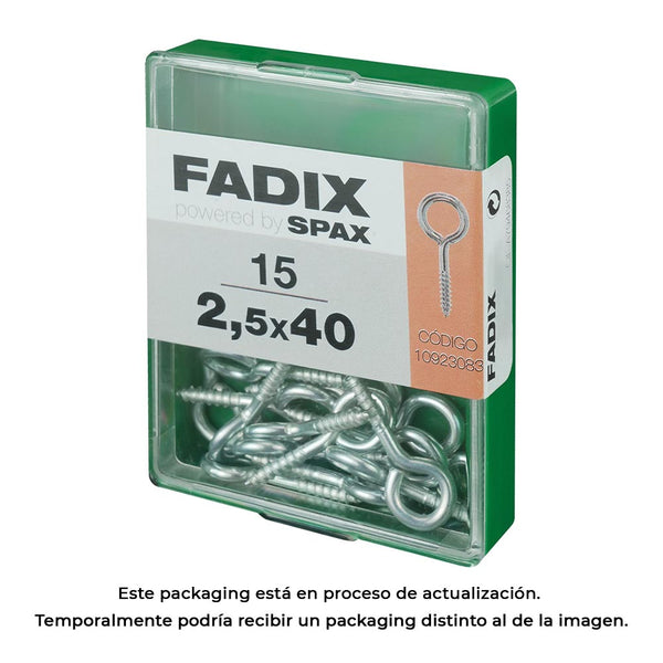 Box M 15 Units, Closed Female Zinc 2.5x40mm Fadix