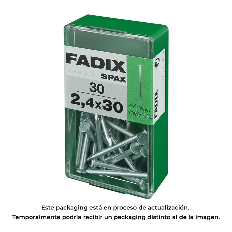 Box S 30 Units, Cp Steel Nail 2.4X30Mm Fadix