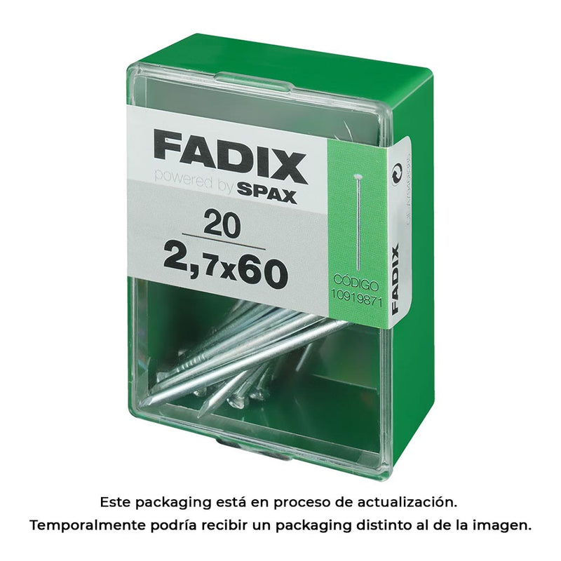 Box M 20 Units, Cp Steel Nail 2.7X60Mm Fadix