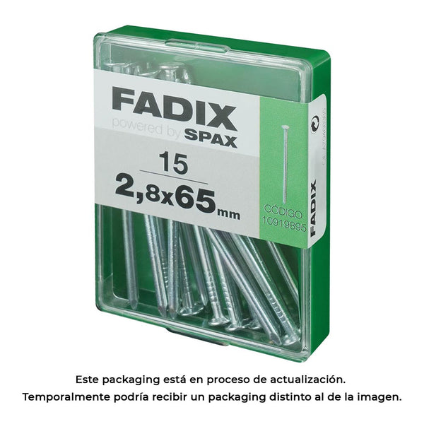 Caja M 15 Unid, Clavo Cp Acero 2,7X65Mm Fadix