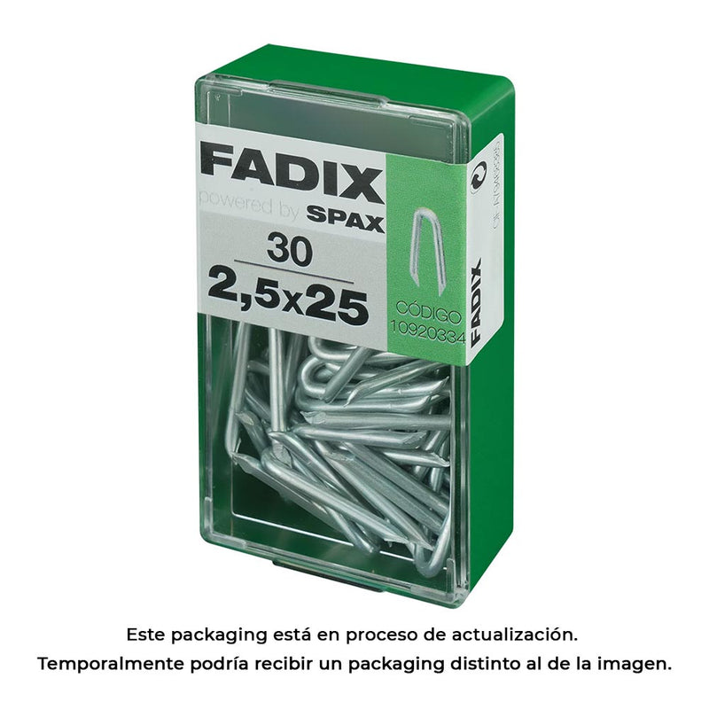 Caja S 30 Unid, Grampillones Cinc 2,5X25Mm Fadix